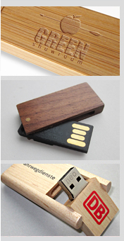 Abbildung: USB Sticks aus Holz - Details